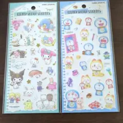 【正規品】サンリオ・ドラえもん フラッフィーステッカーセット　2枚セット