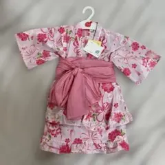 甚平ドレス 110cm ピンク 桜柄 帯付き3点セットのサムネイル