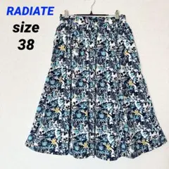 6175◆ 【美品】ドゥロワー　フレアスカート　総柄　パープル　ブルー 6175◇ 【美品】ドゥロワー フレアスカート 総柄 パープル ブルー
