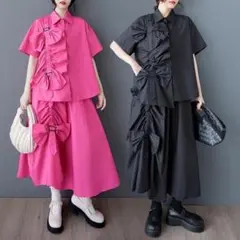 ❤️ラス１ピンク❤️大きいサイズ セットアップ　スカート 春夏　 半袖k
