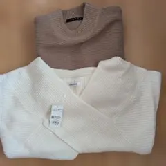 INGNI ホワイト ラップニットとブラウンニット2点