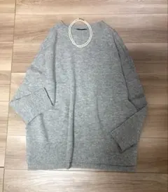 新品未使用　アンタイトル ラムカシミヤ　シルク　プルオーバー　ニット　M