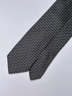 LES MUSES 美品 剣先約8cm シルク ダークグレー ネクタイ 11のサムネイル
