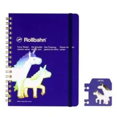 ロルバーン ユニコーン ブックマーク ポケット付きメモLサイズ ダークブルー