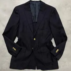 希少✨️ミスターベイシングエイプ 紺ブレ ジャケット 金ボタン シルク 44