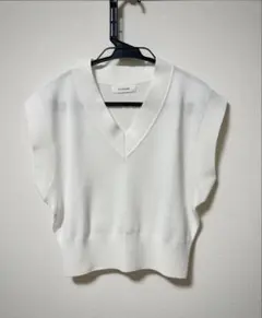 STYLEMIXER Vネック ノースリーブニット ホワイトのサムネイル
