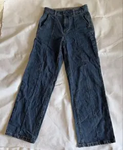 【GU】センタープレス デニムパンツ インディゴのサムネイル