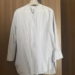 1_OF MINE ストライプ バンドカラー 長袖シャツのサムネイル