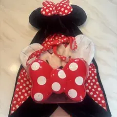 ミニーちゃんマフラーキャップ、耳　ポップコーンバケツ3点セット