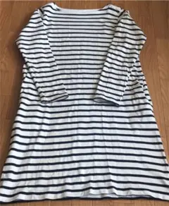 無印良品MUJI長袖ボーダーワンピースS