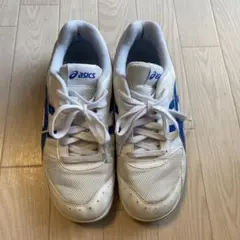 体育館シューズ　asics ホワイト/ブルー　25.0