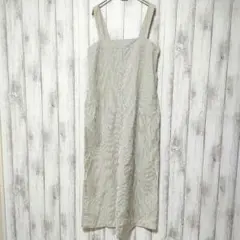 ユニクロ (L)　リネンブレンドサロペット　ストライプ　ポケットあり　ベルト不足