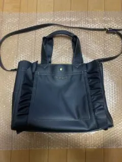 ジルスチュアート　2wayバッグ　フリル　レザー