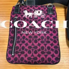 【希少品】コーチ COACH ショルダーバッグ サコッシュ ピンク パープル
