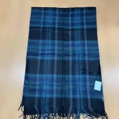 青系チェック ストール