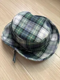 未使用　outdoor ハット グリーン系　チェック Sのサムネイル