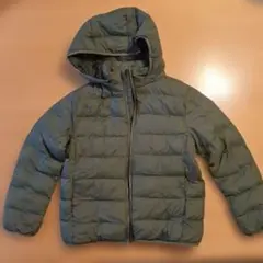 UNIQLO フード付きダウンコート 140cm オリーブグリーン