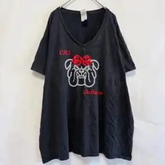 ★ギルダン ビッグサイズ Ｖネック 半袖Ｔシャツ　ブルドッグ 3XL 黒 綿　夏のサムネイル