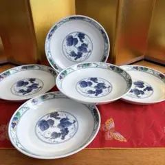 【未使用品】たち吉　ぶどう　中皿5客セット　カレー/シチュー/パスタ皿　橘吉のサムネイル