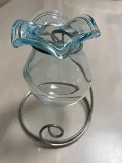 ガラス製フラワーベース　青　一輪挿し