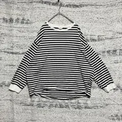 アメリカンホリック　L　ボーダーロンT　しましま　カジュアル　白黒　長袖