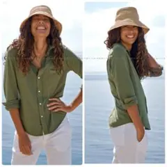 フランクアンドアイリーン BARRY スキッパーシャツ XXS カーキ