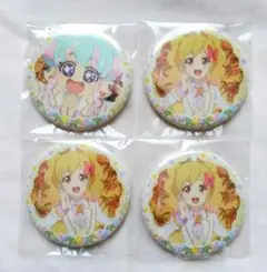 アイカツスターズ 缶バッジ 虹野ゆめ 花園きらら　B イオン限定 アイカツ　4点