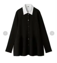 MilaOwen 2way襟付きペプラムニットトップス