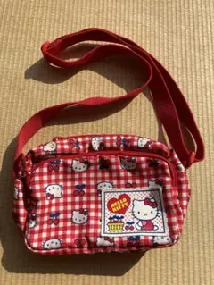 ハローキティ チェック柄 ショルダーバッグ