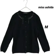 美品 miss ashida ビジューカーディガン M 黒 ウール100 日本製のサムネイル