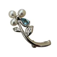 美品✨MIKIMOTO フラワー アコヤ真珠 3珠 ブローチ 2WAY 刻印ありのサムネイル