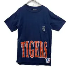 MLB デトロイトタイガース Tシャツ L リンガー 杢グレー ネイビー 