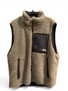 Stussy SHERPA REVERSIBLE VEST ボア カーキサイズM