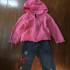 美品☆baby GAP カーディガン&花柄刺繍デニムSET☆９０