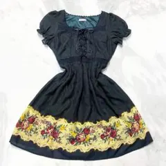 axes femme♡チェッククラシカルワンピ　森ガール　姫　y2k ロリィタ