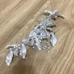 シルバーリーフとパールのヘッドドレス