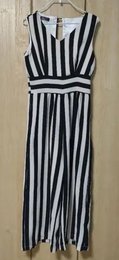 モノトーン ストライプ オールインワン