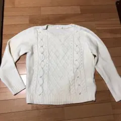ポンポン付きニット  ホワイトのサムネイル