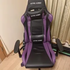 GTRACING ゲーミングチェア 黒と紫 フットレスト付き