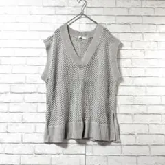 【ツーピンク/2PINK】 Vネックメッシュノースリーブ ベストMオーバーサイズのサムネイル