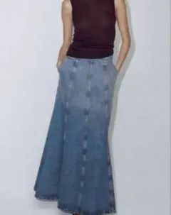 ZARAデニムフレアロングスカート