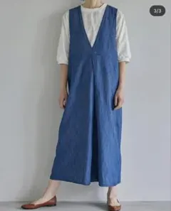 しまむら SEASON REASON リネン混ジャンパースカート 4L