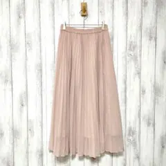 GU　(M)　プリーツ ロングスカート　ピンク