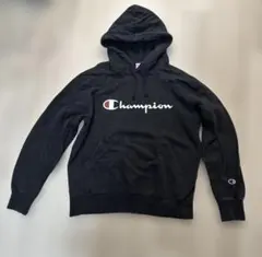 Champion ブラック フード付きパーカー M