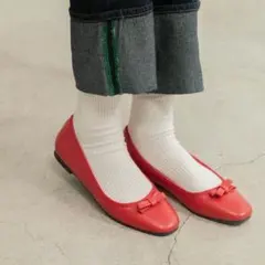 新品◇BONLECILL｜アソートフラットバレエシューズ レッド Sサイズ