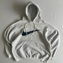 USA製 90s NIKE ビッグスウッシュ パーカー M グレー フーディー