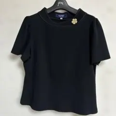 エムズグレイシー ステッチ入りカットソー 半袖 ハイネック 花のサムネイル