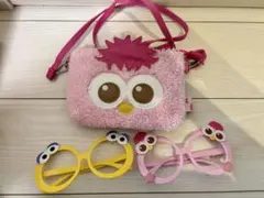 ユニバ セサミ　メガネ　ポシェット 3点セット モッピー エルモ USJ
