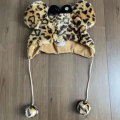 ディズニー ヒョウ柄　ファンキャップ　茶色