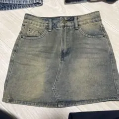 淡いデニムタイトミニスカート